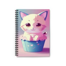 Cartoon Cupcake Cat Spiral Notebook Ruled Line