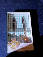 Vintage Baby Set Fork Spoon Lasting Rose Oneidacraft Stainless Steel Flatware NI