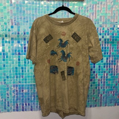 VTG 90s Single Stitch Andrea Bragg Designs Tribal Graphic Large T-Shirt 100% C