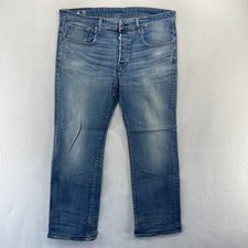 G Star Raw Jeans men's Fits 38x29 Blue Denim 3301 Loose Faded Vintage y2k 2000s