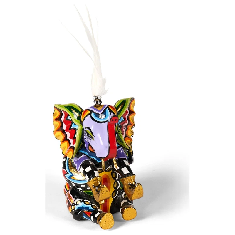ELEFANTE Seduto Statua Scultura Tom's Drag 3001 Jumbo S Piume Pop Art Arredo, fotografia 8 di 9