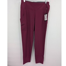 WonderWink Renew High Waist Power Scrub Pants Maroon NWT Women's sz Med