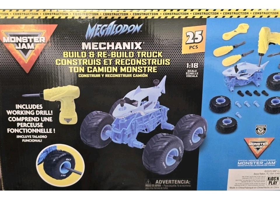 Monster Jam Megalodon Truck Mechanix Build & Rebuild 25 pieces - 1:18 Scale - Image 2 of 2