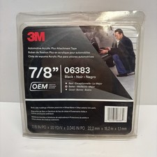 3M Automotive 6383 Acrylic Plus Attachment Tape, Black, 7/8" x 20 yds