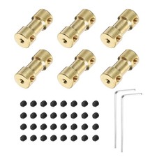 6pcs 2mm to 4mm Brass Shaft Coupling Joint Connector with Screws and Hex Wren...