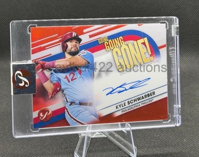 2023 TOPPS PRISTINE - Kyle Schwarber Going Gone AUTO Red Bookend 1/5 #GA-KS