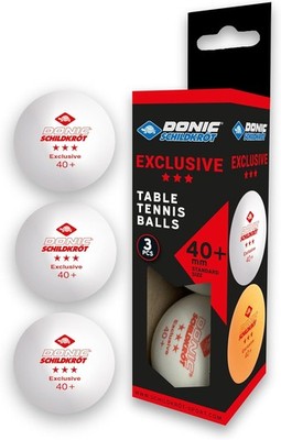 Donic-Schildkröt 83340 Tischtennisball Exclusive 3-Stern, Poly 40+ Qualität, für