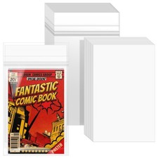 VOKOY 25 Sets Resealable Current Size Comic Book Bags and Boards, Crystal Cle...