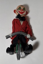 Vintage Clown on Unicycle toy 8" made in Hong Kong toy only