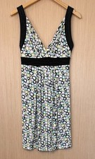 BCBGMAXAZRIA Babydoll Dress Womens Size Medium Abstract Print Y2K Retro