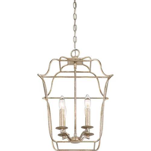 Quoizel GLY5204CS Gallery 14" 4-Light Foyer Chandelier in Century Silver Leaf - Picture 2 of 3