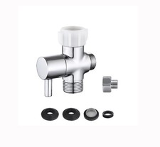 Bidet T Adapter With Shut off Valve,3 Way T Valve for Bidet, Brass T Adapter ...