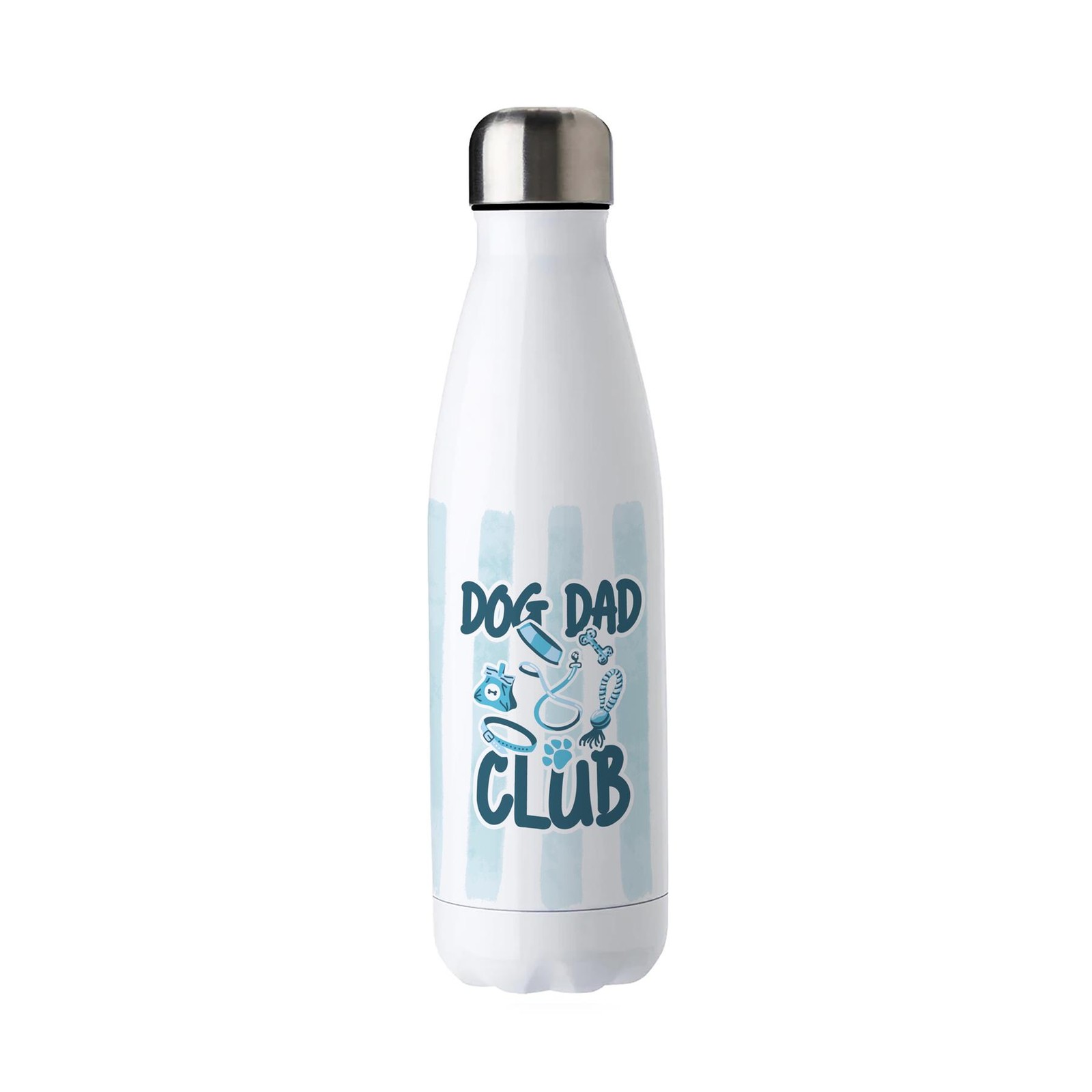 Dog Dad Club Metal Water Bottle - Blue 500ml Drinks Bottle, Dog Owner Gifts