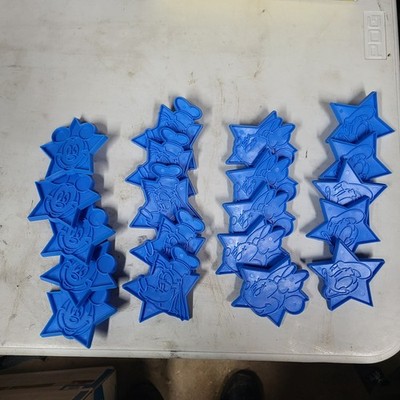 Chef Mickey Disney Cookie Cutters Blue Plastic Minnie Goofy Donald Stars 20 Lot