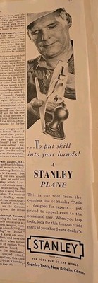 1946 Stanley Tools Plane Put skill into your hands vintage  ad