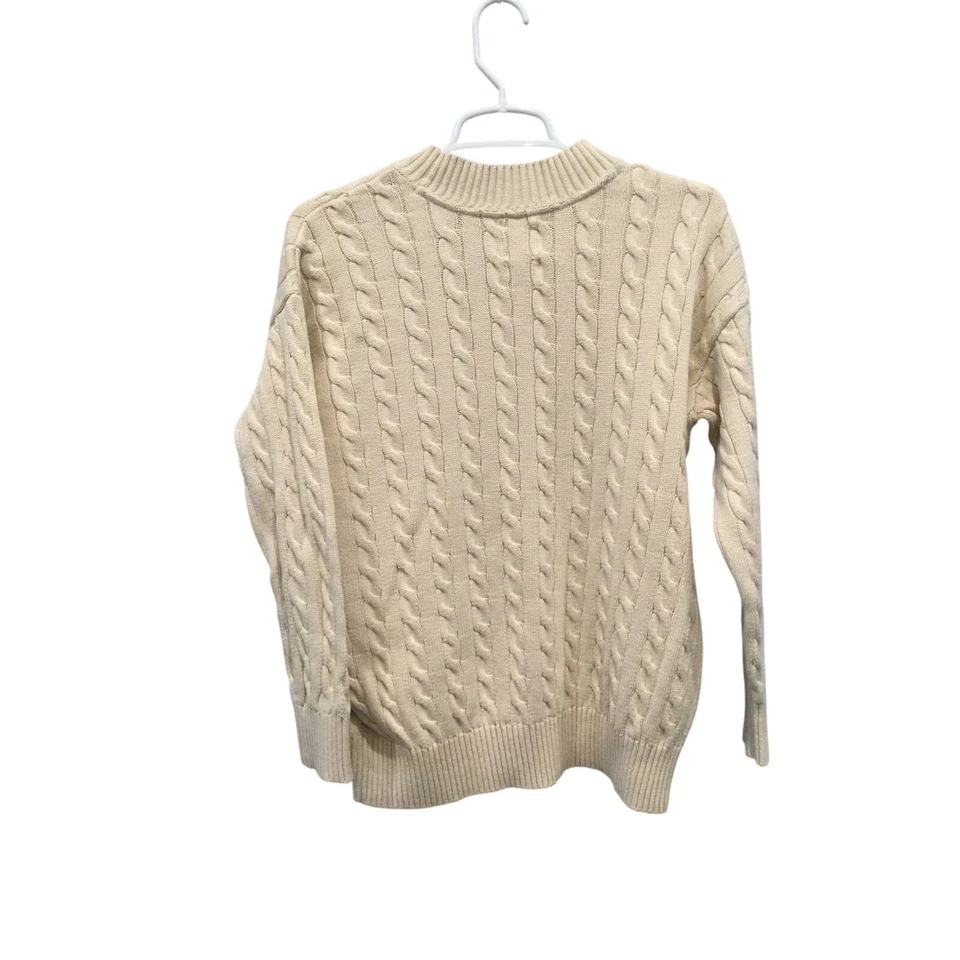 Suéter Pescador Gap Niños Niña 14 16 Trozos Tejido con Cable Marfil Preparación Algodón Orgánico Foto 4 de 4