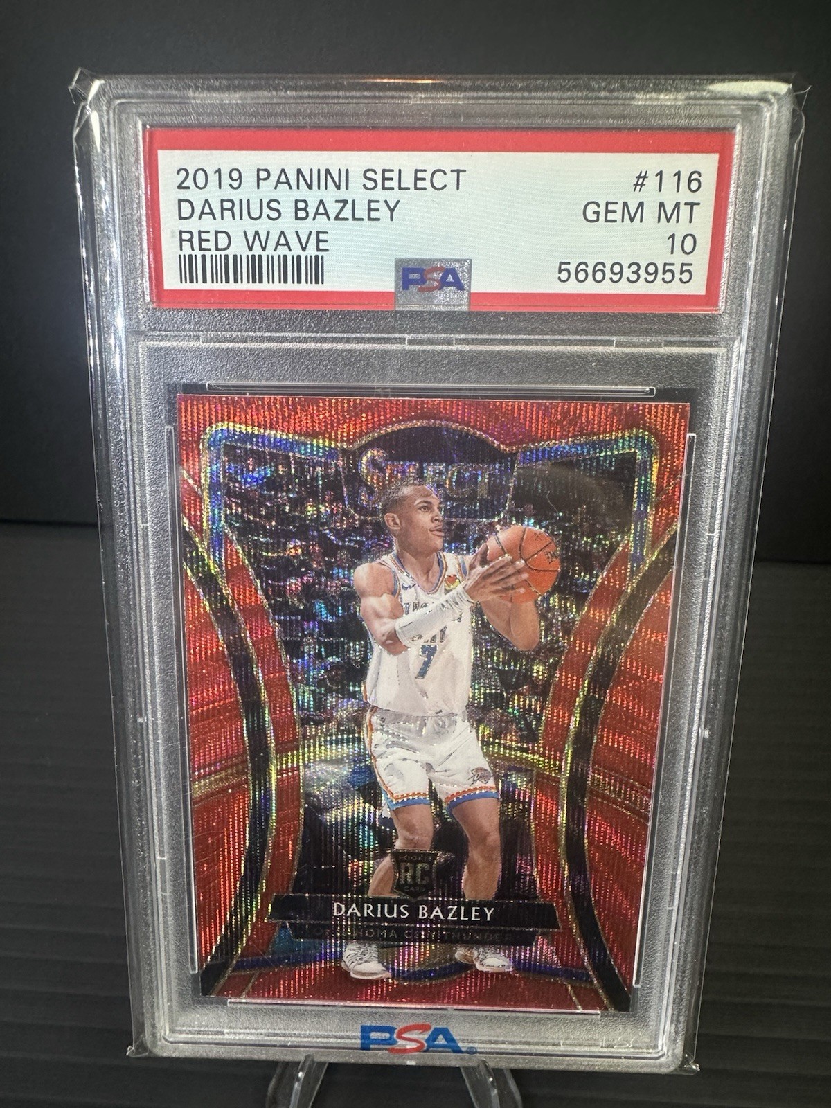 2019 Panini Select Darius Bazley #116 Red Wave Prizm RC Premier Level PSA 10