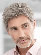 Short Grey Layered Wig for Men - Synthetic Heat Resistant Halloween Costume Hair