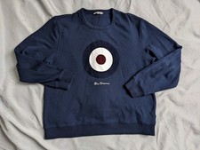 Ben Sherman Sweatshirt Mens Size XL Blue Bullseye 100 Cotton Pullover Crewneck