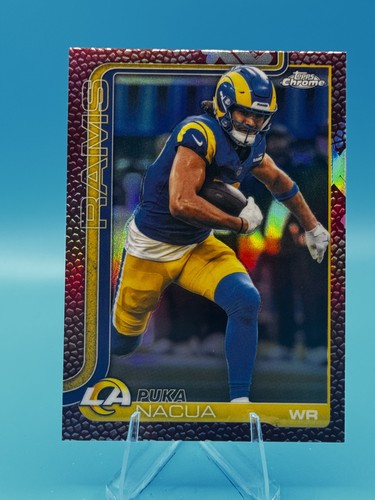 2025 Topps Chrome #166 Puka Nacua Football Leather Refractor
