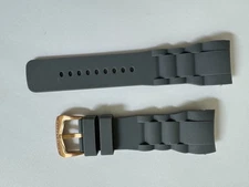 NOS Men's Swiss legend commander  Silicone/Rubber  Gray band strap 29mm