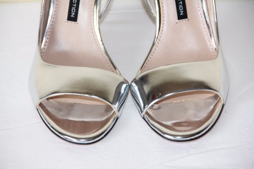 NEW French Connection LIEVE Women's Silver Shoes Heels Slip On Dress Pumps - 第 10/11 張圖片