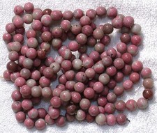 One 12mm To 12.5mm Natural Rhodonite Round Gemstone Beads 15 Inch Strand RB9