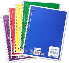 Pen Gear 1-Subject Spiral Notebook COLLEGE Ruled 70 Pages - Pack of 5