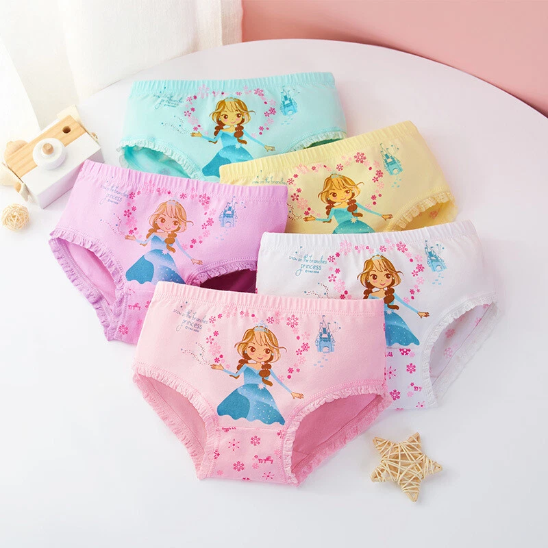 4 Pack Baby Girls Knickers Underwear Cotton Kid Briefs Underpants 2-12 Years New - Image 4 of 4