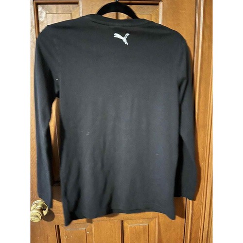 Puma Shirt Youth Large Black & White Center Logo Breathable Long Sleeve Boys - Picture 4 of 4