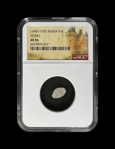 RUSSIA. 1696, Kopek, Silver - NGC XF45 - Peter the Great, KG - Picture 2 of 5