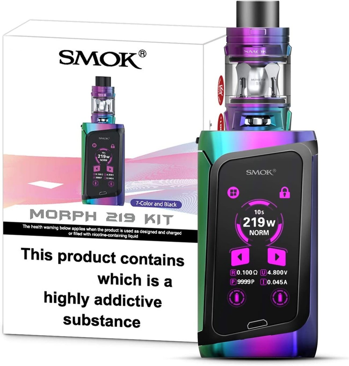 SMOK Morph 219 Powerful Kit with Short Circuit Protections TF 2ml Tank TPD  | eBay UK