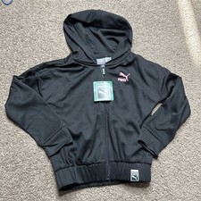 NWT Puma Girl  s Size 5 Black And Pink Logo Zip Up Jacket