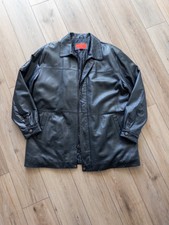 Leather Jacket Mens XL Long Black Juliano Cel...