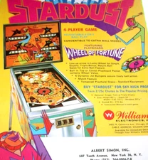 Stardust Pinball Flyer Original Vintage 1971 Promo Artwork Retro Mod Groovy