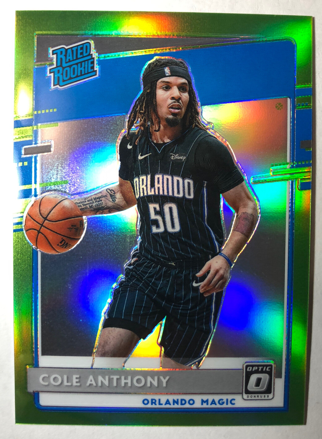 2020-21 Donruss Optic Lime Green Cole Anthony Rated Rookie 77/149 #165 Magic RC