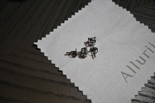 Allurii Moissanite Earrings for Women, Stud Earrings Lab Created 6.5mm 1ct Each - Picture 10 of 15