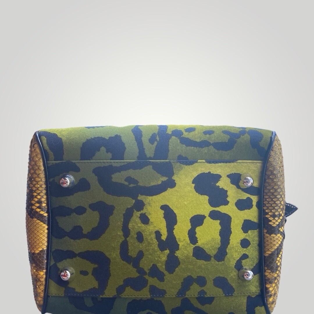 Christian Dior 2004 RUNWAY Green Leopard Yellow Snakeskin Christian Dior 2004 RUNWAY Green Leopard Yellow Snakeskin