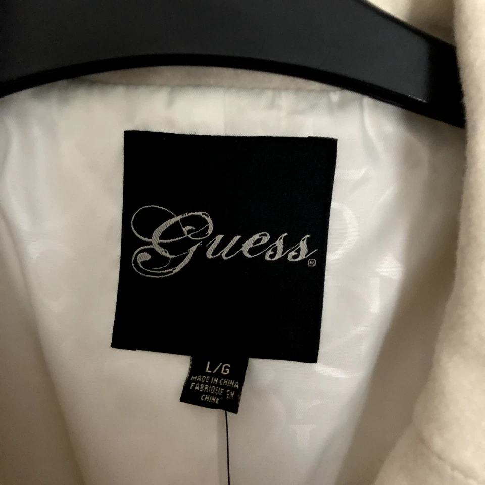 NEW Guess Wool Jacket, Milky White, L, Pit to Pit 20", Top to Bottom 28" - Image 4 of 4