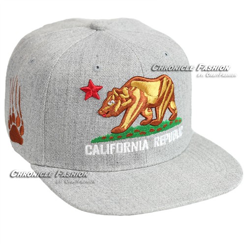 Baseball Cap California Republic CALI Bear Hat Snapback Adjustable Flat Bill Men - 第 4/18 張圖片