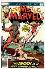 MS. MARVEL #15 - MARCH 1978 - TIGER SHARK - HIGH GRADE BRONZE AGE MARVEL CLASSIC