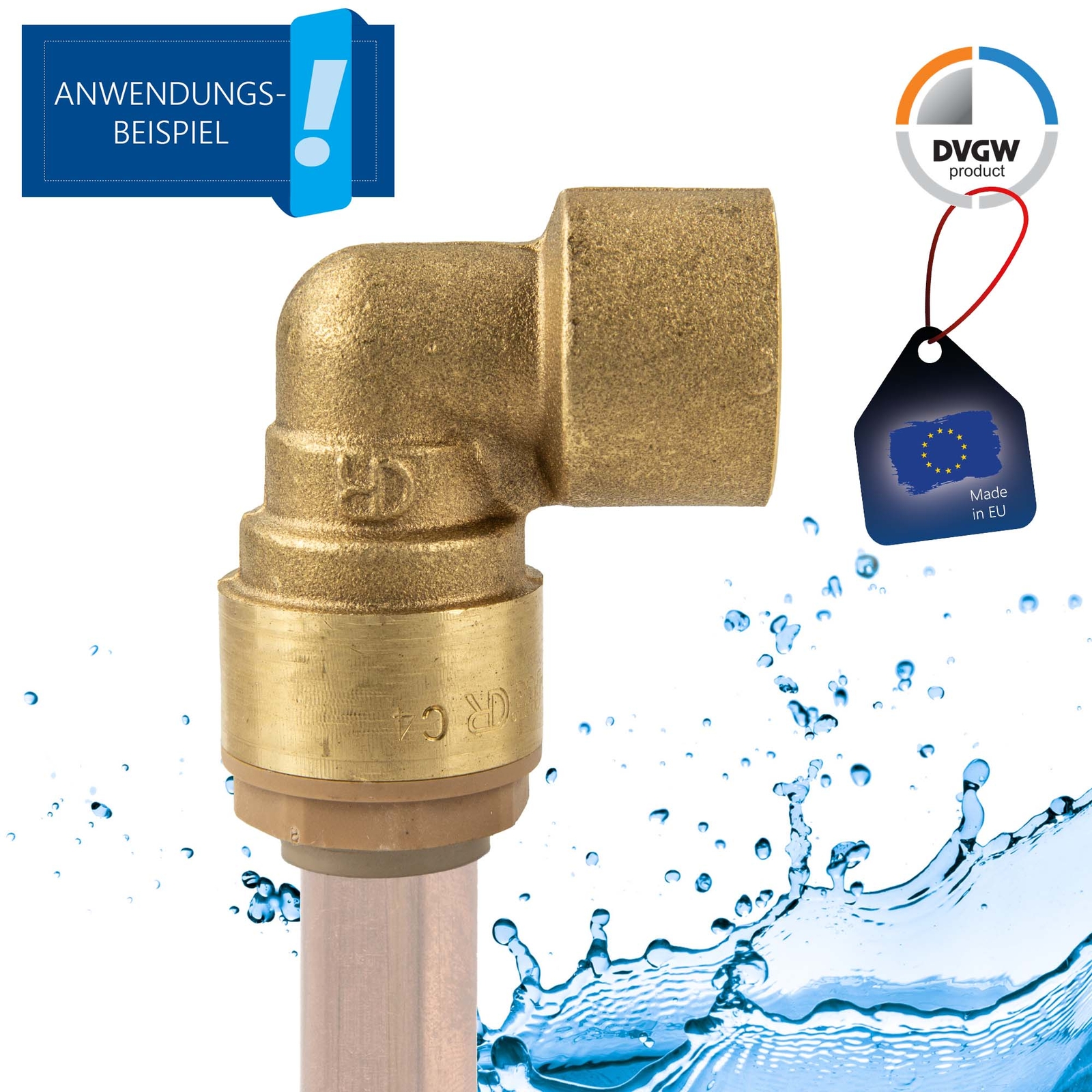 ITAP Messing-Steckverbinder 15mm X 1/2" - DVGW Für Kupferrohre