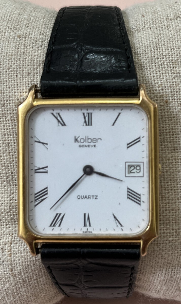 Kolber Geneve ultra thin Vintage Goldtone Champagne SWISS Watch