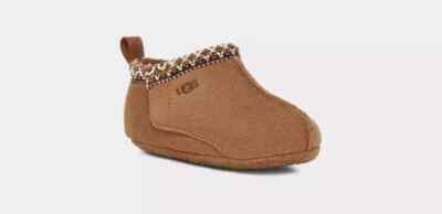 NEW UGG Baby Tasman Hook & Loop Suede Chestnut 100% Original Brand New Size 2-3