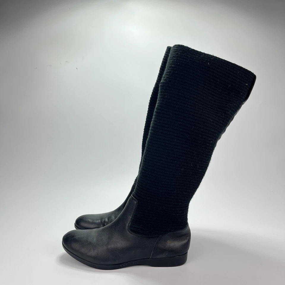 Botas informales altas sin cordones Lacoste negras monopolo de cuero textil para mujer talla 6,5 Foto 2 de 4
