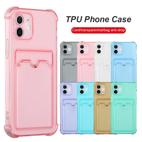 Card Holder Bumper Shockproof Case For iPhone 16 15 14 13 12 Pro Max 11 XR Cover