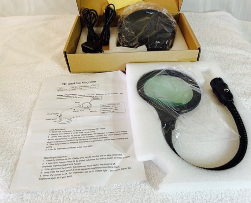 Desktop LED Magnifier 5x Magnification- Lens size 110m- focus 115mm DLXK-1 NEW - Picture 8 of 11