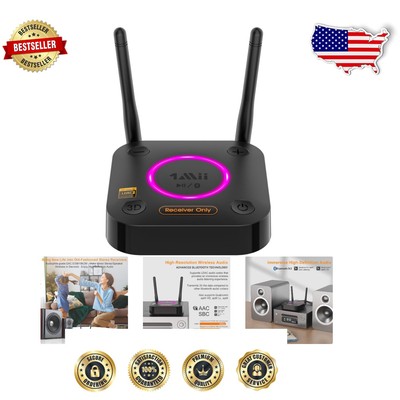 HiFi Bluetooth 5.2 Audio Adapter with aptX Low Latency & 3D Surround Sound