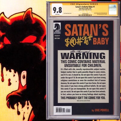 CGC 9.8 SS Satan's Sodomy Baby #1 signed by Eric Powell 2007 Dark