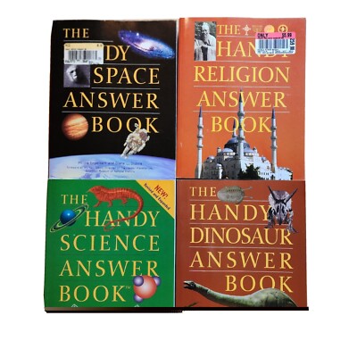 The Handy Answer Books Lot of 4 PB Books Space, Religion, Science, Dinosaurs